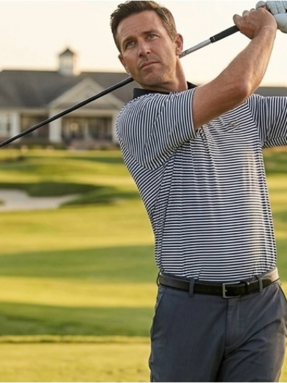 Peter Millar Men's Polo in Black and White Stripes